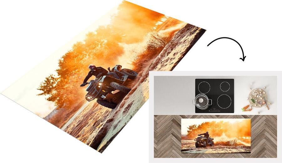 KitchenYeah Keukenloper Loper keuken Quad Duin Zon 120x60 cm Keukenloper vinyl