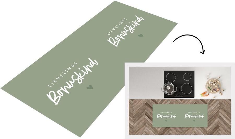 KitchenYeah Keukenloper Loper keuken Quote Bonuskind Familie Spreuken 120x50 cm Keukenloper vinyl