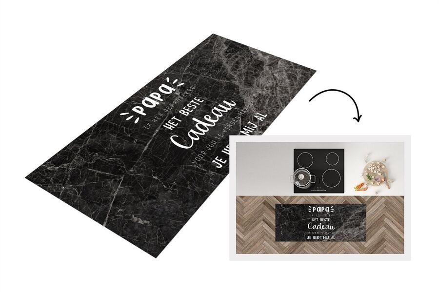 KitchenYeah Keukenloper Loper keuken Quote Cadeau man Spreuken Papa Het beste cadeau 120x50 cm Keukenloper vinyl