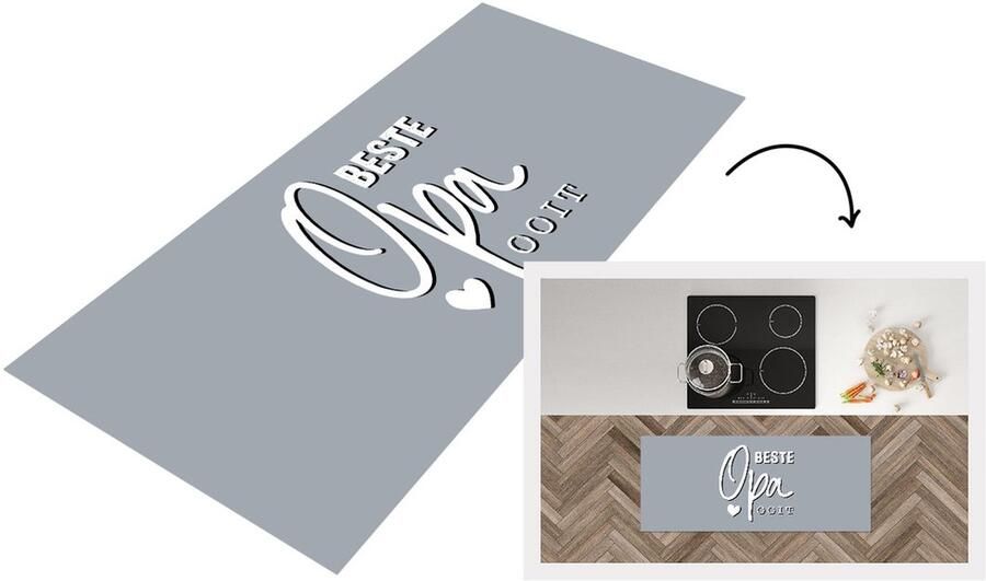 KitchenYeah Keukenloper Loper keuken Quote Cadeau man Vaderdag Beste opa ooit Spreuken 120x50 cm Keukenloper vinyl