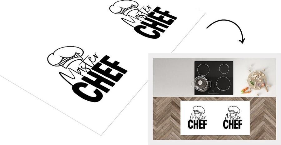 KitchenYeah Keukenloper Loper keuken Quote Koken Kokmuts Masterchef Keuken Spreuken 120x60 cm Keukenloper vinyl