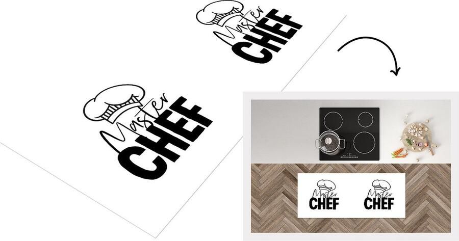 KitchenYeah Keukenloper Loper keuken Quote Koken Kokmuts Masterchef Keuken Spreuken 120x50 cm Keukenloper vinyl