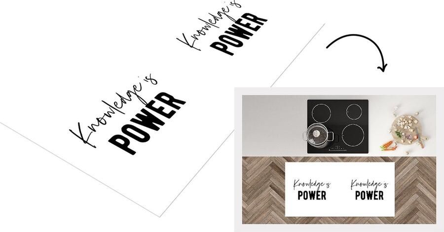 KitchenYeah Keukenloper Loper keuken Quote Studeren Power 120x60 cm Keukenloper vinyl