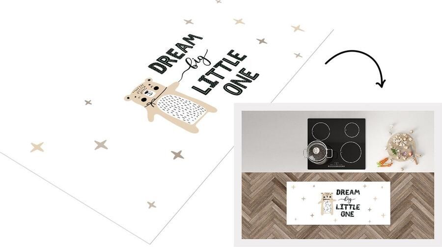 KitchenYeah Keukenloper Loper keuken Quotes Baby Spreuken Dream big little one 120x50 cm Keukenloper vinyl