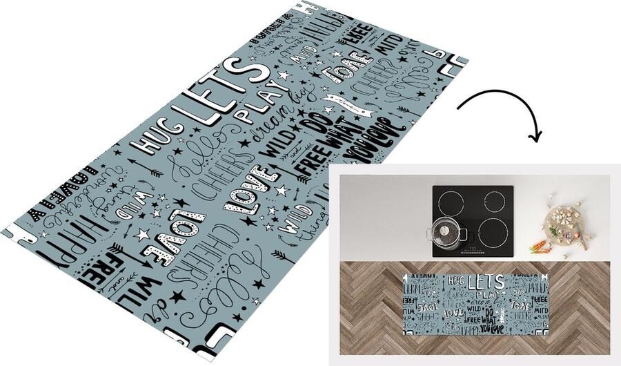 KitchenYeah Keukenloper Loper keuken Quotes Baby Woorden Spreuken 120x50 cm Keukenloper vinyl