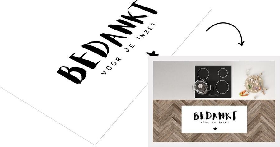 KitchenYeah Keukenloper Loper keuken Quotes Bedankt voor je inzet Spreuken Collega 120x50 cm Keukenloper vinyl