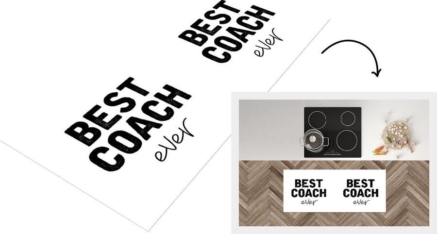 KitchenYeah Keukenloper Loper keuken Quotes Best coach ever Trainer 120x50 cm Keukenloper vinyl