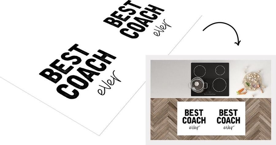 KitchenYeah Keukenloper Loper keuken Quotes Best coach ever Trainer 120x60 cm Keukenloper vinyl