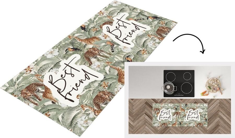 KitchenYeah Keukenloper Loper keuken Quotes Best friends Spreuken Vrienden Best friend 120x50 cm Keukenloper vinyl