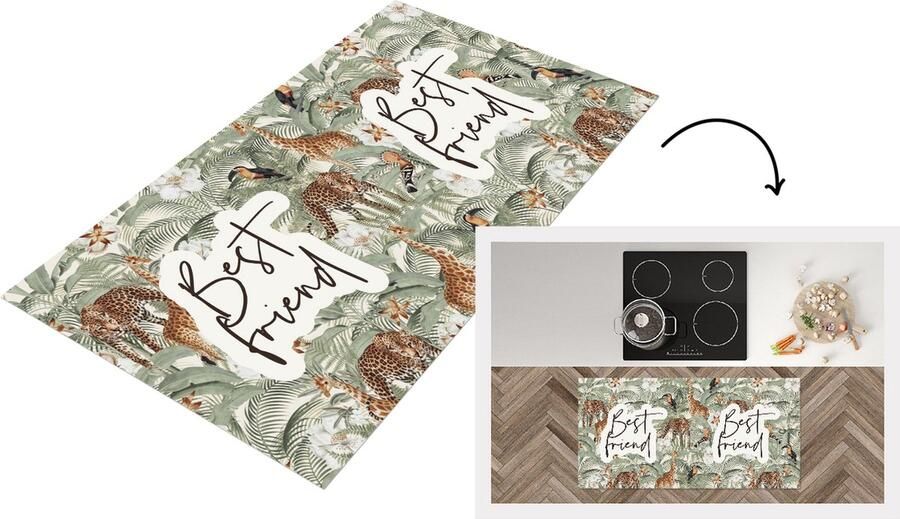 KitchenYeah Keukenloper Loper keuken Quotes Best friends Spreuken Vrienden Best friend 120x60 cm Keukenloper vinyl