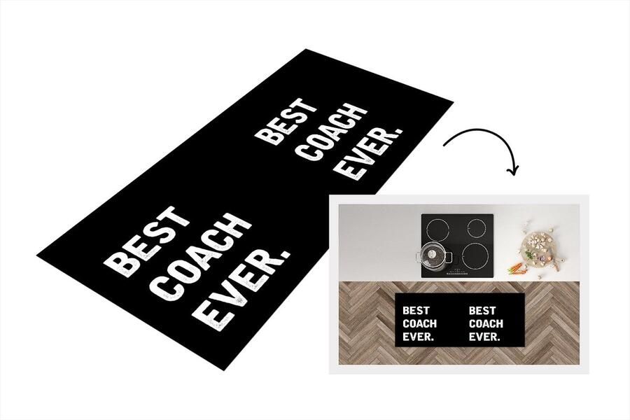 KitchenYeah Keukenloper Loper keuken Quotes Beste Coach 120x50 cm Keukenloper vinyl