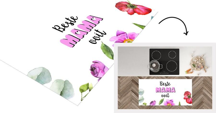 KitchenYeah Keukenloper Loper keuken Quotes Beste mama ooit Spreuken Mama 120x60 cm Keukenloper vinyl
