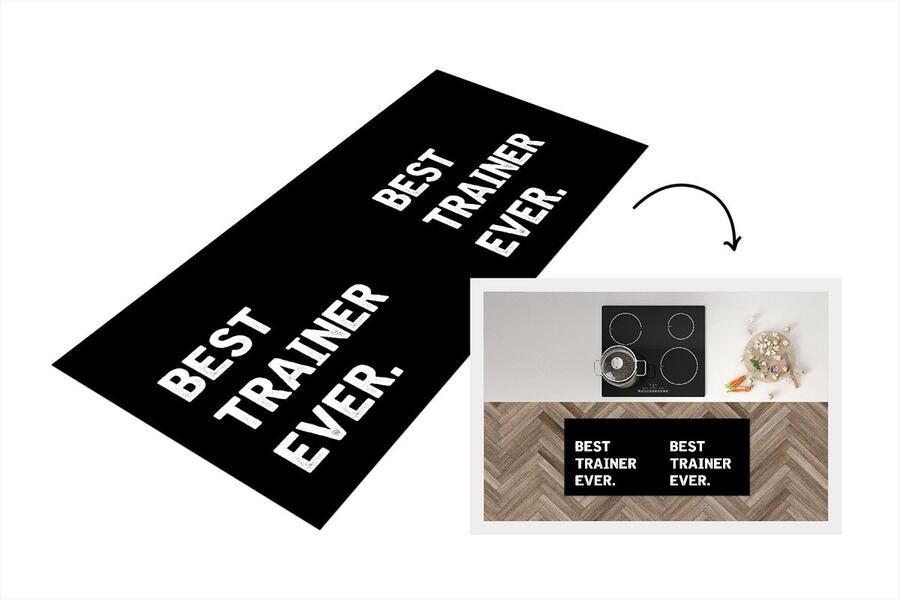 KitchenYeah Keukenloper Loper keuken Quotes Beste Trainer 120x50 cm Keukenloper vinyl