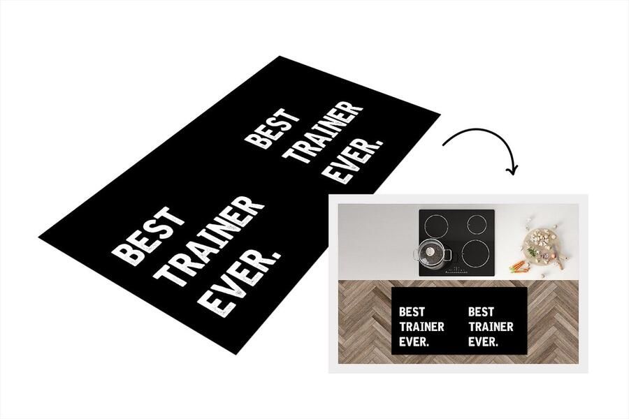 KitchenYeah Keukenloper Loper keuken Quotes Beste Trainer 120x60 cm Keukenloper vinyl