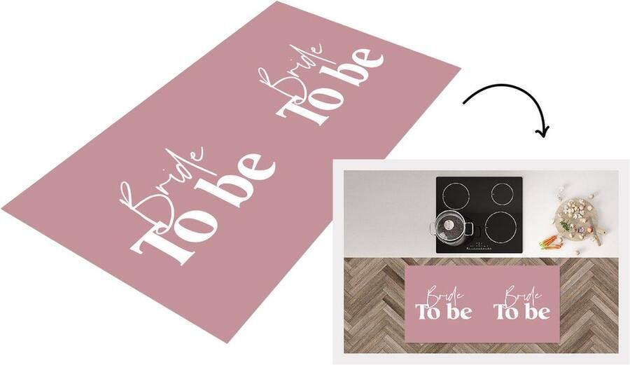 KitchenYeah Keukenloper Loper keuken Quotes Bruid 'Bride to be' Spreuken 120x60 cm Keukenloper vinyl