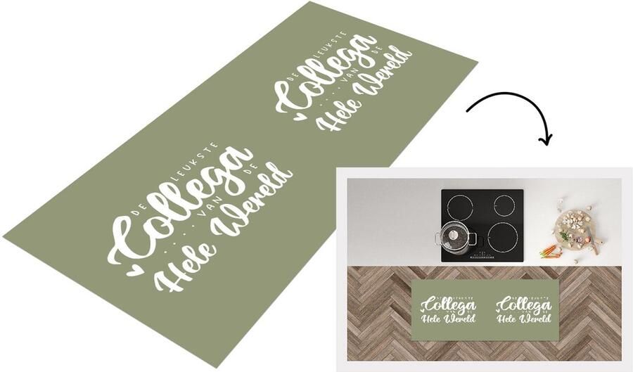 KitchenYeah Keukenloper Loper keuken Quotes Collega kado Werk 120x50 cm Keukenloper vinyl
