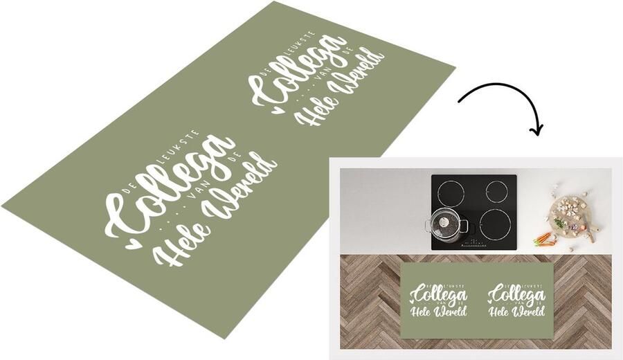 KitchenYeah Keukenloper Loper keuken Quotes Collega kado Werk 120x60 cm Keukenloper vinyl