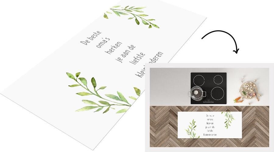 KitchenYeah Keukenloper Loper keuken Quotes De beste oma's herken je aan de liefstekinderen Spreuken Oma 120x50 cm Keukenloper vinyl