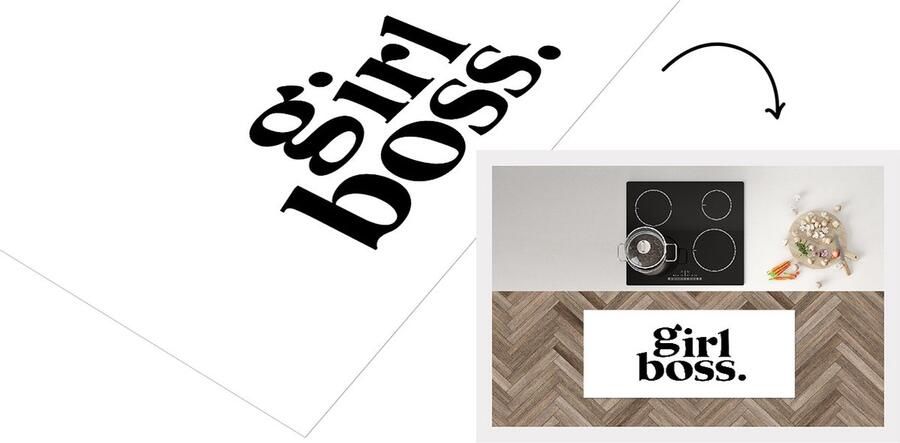 KitchenYeah Keukenloper Loper keuken Quotes Girl boss Spreuken 120x50 cm Keukenloper vinyl