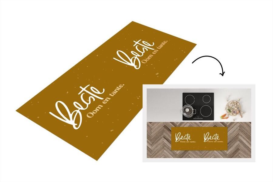 KitchenYeah Keukenloper Loper keuken Quotes Goud 'Beste oom en tante' Spreuken 120x50 cm Keukenloper vinyl