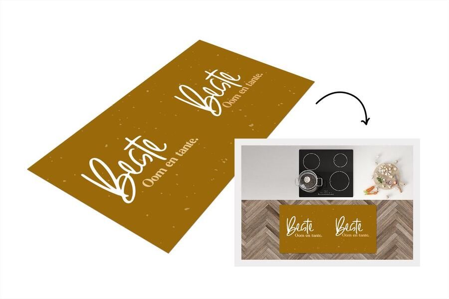 KitchenYeah Keukenloper Loper keuken Quotes Goud 'Beste oom en tante' Spreuken 120x60 cm Keukenloper vinyl
