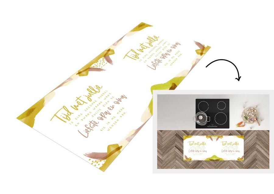 KitchenYeah Keukenloper Loper keuken Quotes Groen 'Tijd met jullie.... liefste opa en oma' Spreuken 120x50 cm Keukenloper vinyl