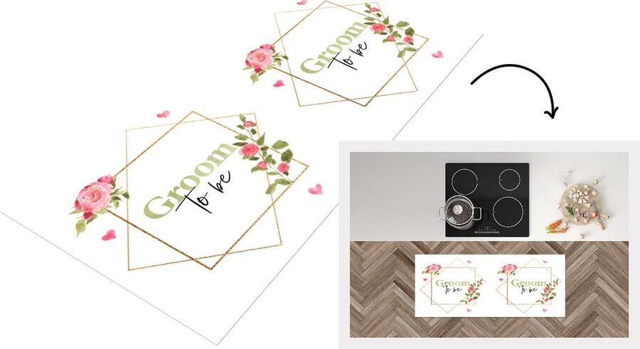 KitchenYeah Keukenloper Loper keuken Quotes 'Groom to be' Spreuken Bloemen 120x50 cm Keukenloper vinyl