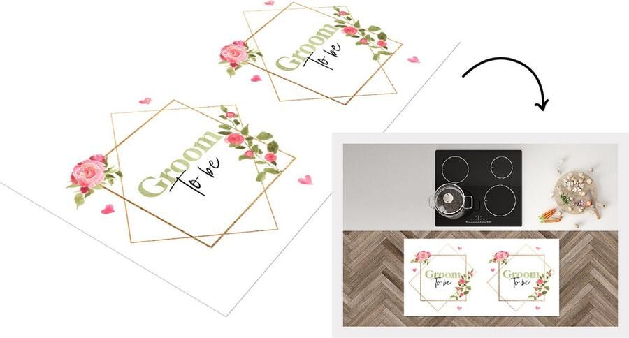 KitchenYeah Keukenloper Loper keuken Quotes 'Groom to be' Spreuken Bloemen 120x60 cm Keukenloper vinyl