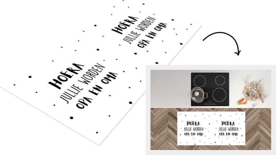 KitchenYeah Keukenloper Loper keuken Quotes 'Hoera jullie worden opa en oma' Spreuken 120x60 cm Keukenloper vinyl