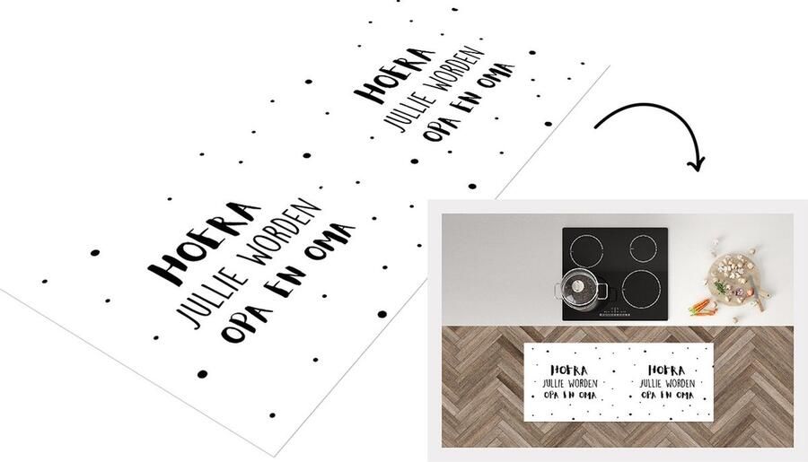 KitchenYeah Keukenloper Loper keuken Quotes 'Hoera jullie worden opa en oma' Spreuken 120x50 cm Keukenloper vinyl