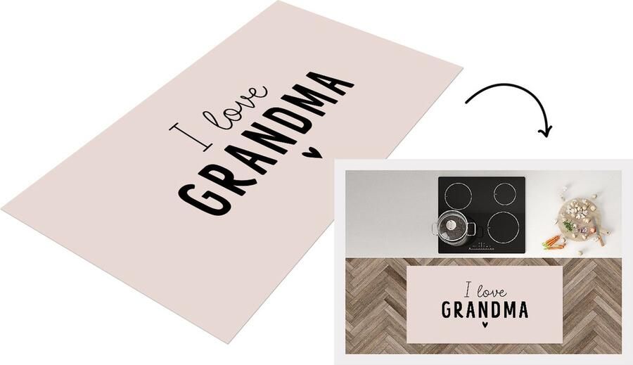 KitchenYeah Keukenloper Loper keuken Quotes I love grandma Oma Spreuken 120x60 cm Keukenloper vinyl