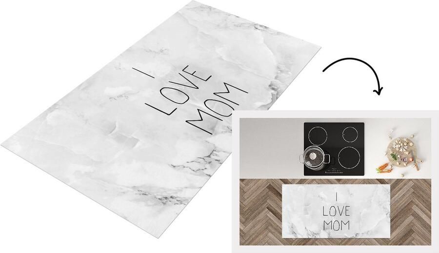 KitchenYeah Keukenloper Loper keuken Quotes I love mom Mama Spreuken 120x60 cm Keukenloper vinyl