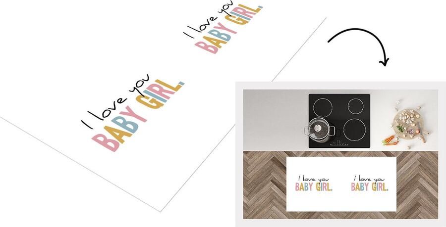 KitchenYeah Keukenloper Loper keuken Quotes I love you Baby Girl Dochter Regenboog Spreuken 120x60 cm Keukenloper vinyl