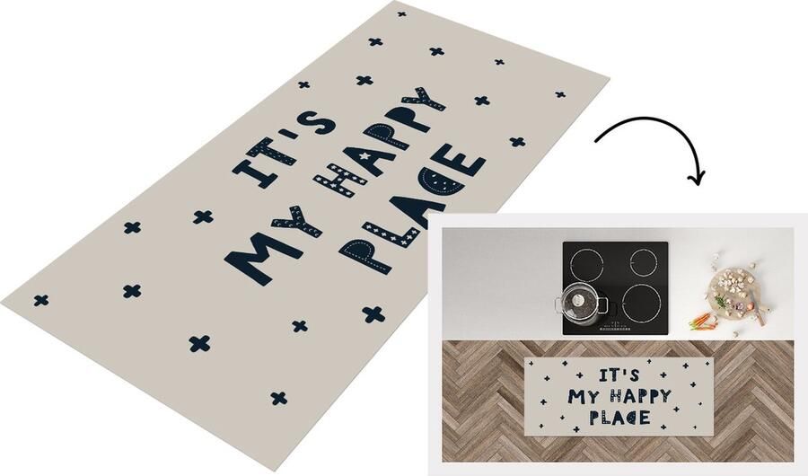KitchenYeah Keukenloper Loper keuken Quotes It's my happy place Kinderen Spreuken 120x50 cm Keukenloper vinyl