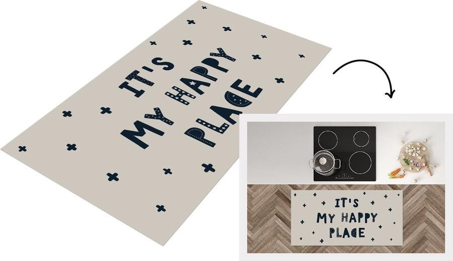 KitchenYeah Keukenloper Loper keuken Quotes It's my happy place Kinderen Spreuken 120x60 cm Keukenloper vinyl