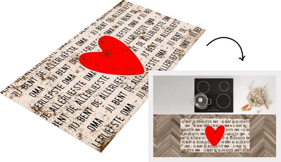 KitchenYeah Keukenloper Loper keuken Quotes Jij bent de allerliefste oma Spreuken Oma 120x60 cm Keukenloper vinyl