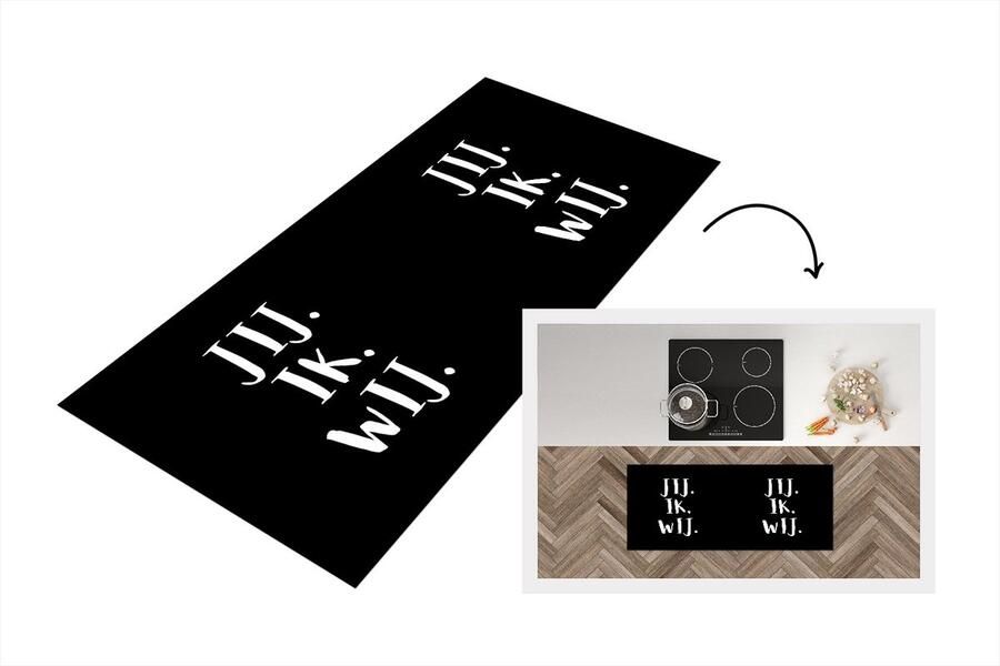 KitchenYeah Keukenloper Loper keuken Quotes 'Jij. Ik. Wij.' Trouwen Spreuken 120x50 cm Keukenloper vinyl