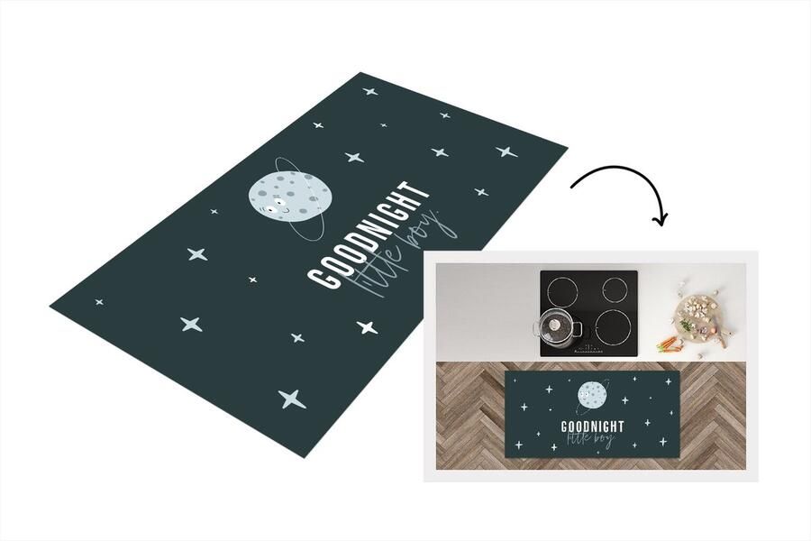 KitchenYeah Keukenloper Loper keuken Quotes Jongens Good night little boy Spreuken 120x60 cm Keukenloper vinyl