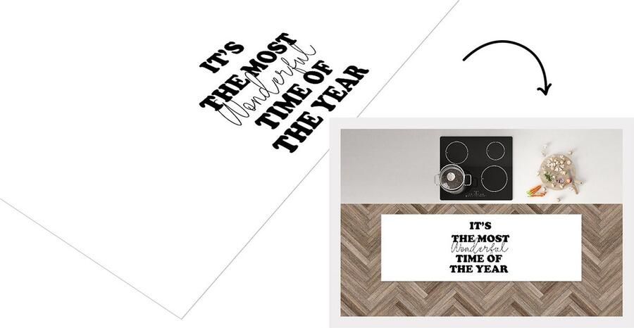 KitchenYeah Keukenloper Loper keuken Quotes Kerst It's the most wonderful time of the year Spreuken 150x50 cm Keukenloper vinyl