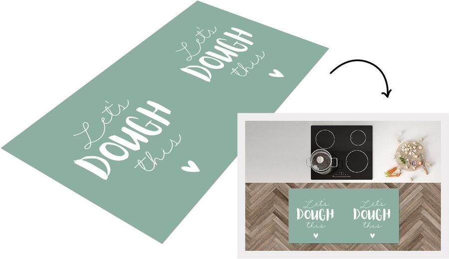 KitchenYeah Keukenloper Loper keuken Quotes Koken Let's Dough this Taarten Pizzas Deeg Keuken Spreuken 120x60 cm Keukenloper vinyl