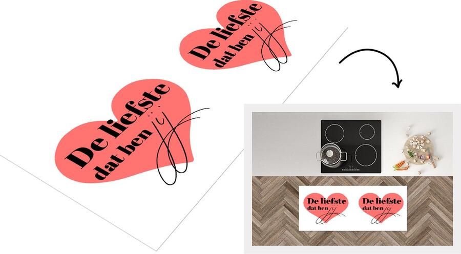 KitchenYeah Keukenloper Loper keuken Quotes Liefde De liefste dat ben jij Spreuken 120x50 cm Keukenloper vinyl