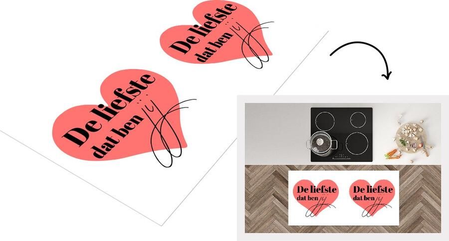 KitchenYeah Keukenloper Loper keuken Quotes Liefde De liefste dat ben jij Spreuken 120x60 cm Keukenloper vinyl