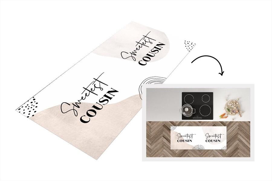 KitchenYeah Keukenloper Loper keuken Quotes Love Familie Cousin 120x50 cm Keukenloper vinyl