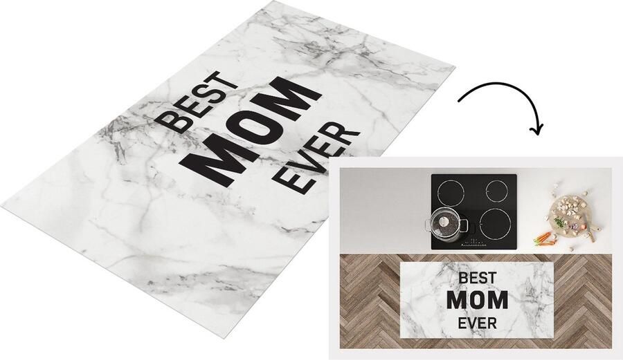 KitchenYeah Keukenloper Loper keuken Quotes Mama Best mom ever Spreuken 120x60 cm Keukenloper vinyl