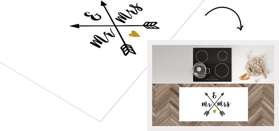KitchenYeah Keukenloper Loper keuken Quotes Mr & Mrs Spreuken Trouwen 120x60 cm Keukenloper vinyl
