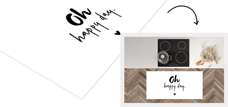 KitchenYeah Keukenloper Loper keuken Quotes Oh happy day Spreuken Geluk 120x60 cm Keukenloper vinyl
