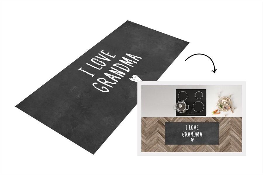 KitchenYeah Keukenloper Loper keuken Quotes Oma I love Grandma Spreuken 120x50 cm Keukenloper vinyl