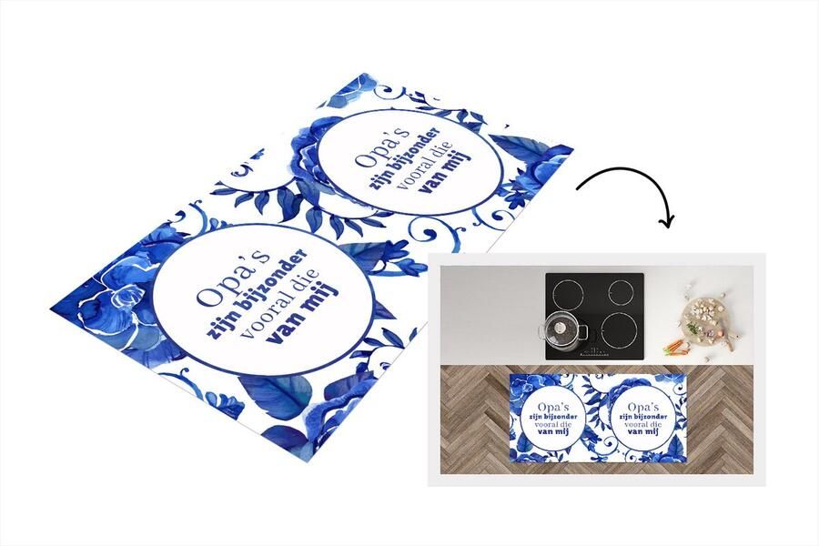 KitchenYeah Keukenloper Loper keuken Quotes 'Opa's zijn bijzonder vooral die van mij' Blauw Spreuken 120x60 cm Keukenloper vinyl