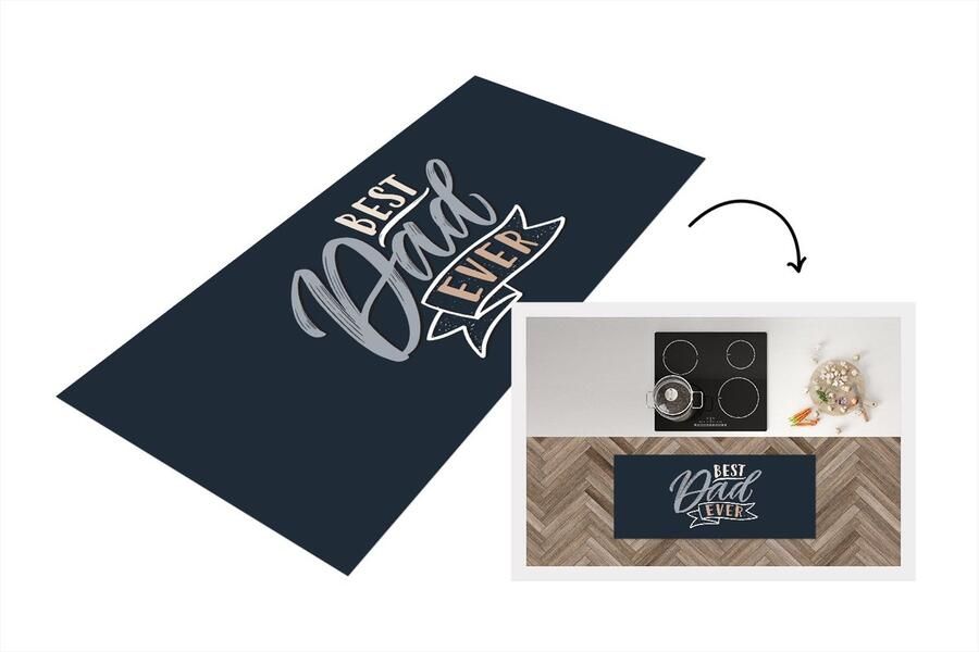 KitchenYeah Keukenloper Loper keuken Quotes Papa Best dad ever Spreuken 120x50 cm Keukenloper vinyl