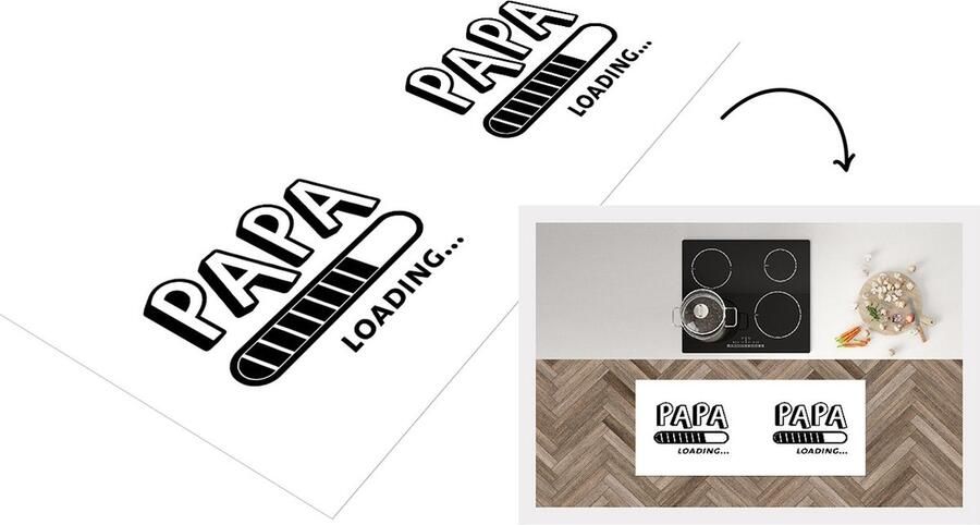 KitchenYeah Keukenloper Loper keuken Quotes Papa loading... Spreuken Papa 120x50 cm Keukenloper vinyl